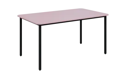 JSBR 150N Jídelní stůl 1500 x 900 mm, deska pastelově růžová / podnož černá